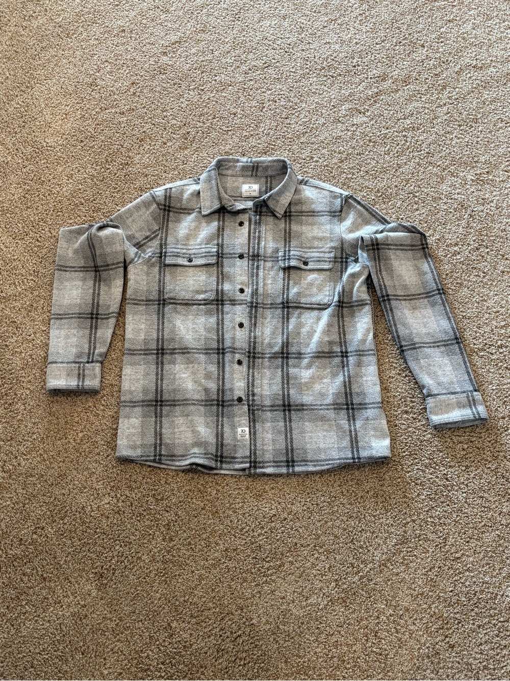 7 Diamonds Generation Soft Flannel GSMK-7398 Gray Plaid Size M